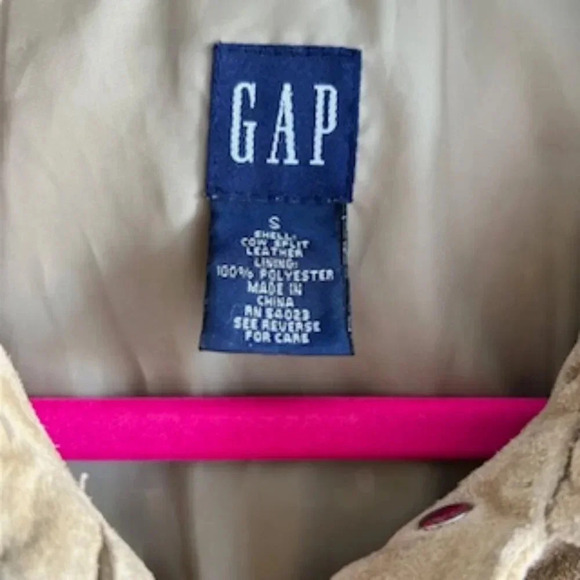Ladie's/Teens GAP Cow Split Leather Jacket Y2K Size Small - Picture 5 of 5